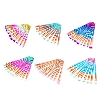 

10PCS Diamond Handle Beauty Makeup Brushes Tool Set Blending Cosmetic Powder Eye Shadow Brush Colorful Handle Beauty Tools