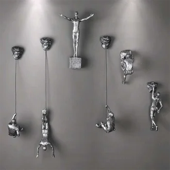 

Wall Decoration Nordic Style Retro Man Climbing Wall Background Wall Decorations Hanging Statue Living Room Background