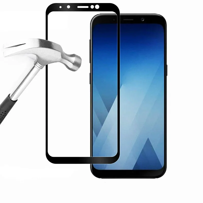 Tempered Glass For Samsung Galaxy A6 A8 J4 J6 J8 plus Plus 2018 J7 A7 J3 2017 J5 Prime Screen Protector full cover edge film | Мобильные