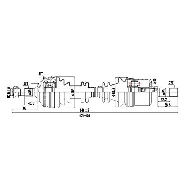 Полуось привода колеса DYNAMATRIX DDS210141