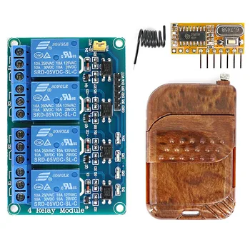 

Taidacent 4 Channel EV1527 433MHz RF Relay Board Kit Wireless RC Transmitter and Receiver Board Remote Control Relay Board