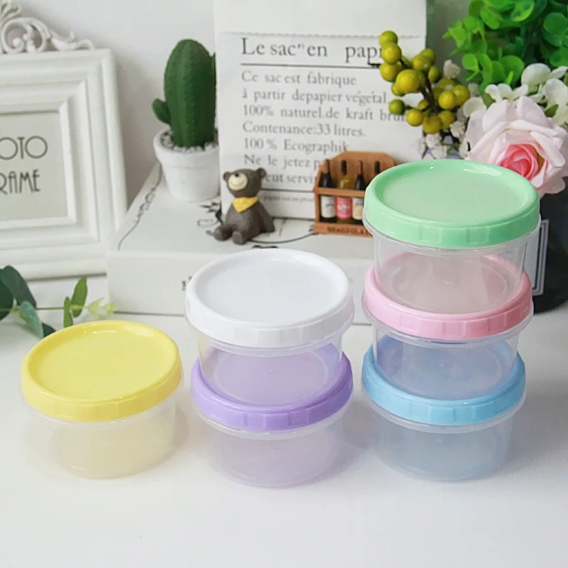 10/20pcs/set 250ml Slime Container Box With Macaron Color Lids Plastic  Clear Storage Box For Fluffy Cloud Clear Crystal Slime - AliExpress