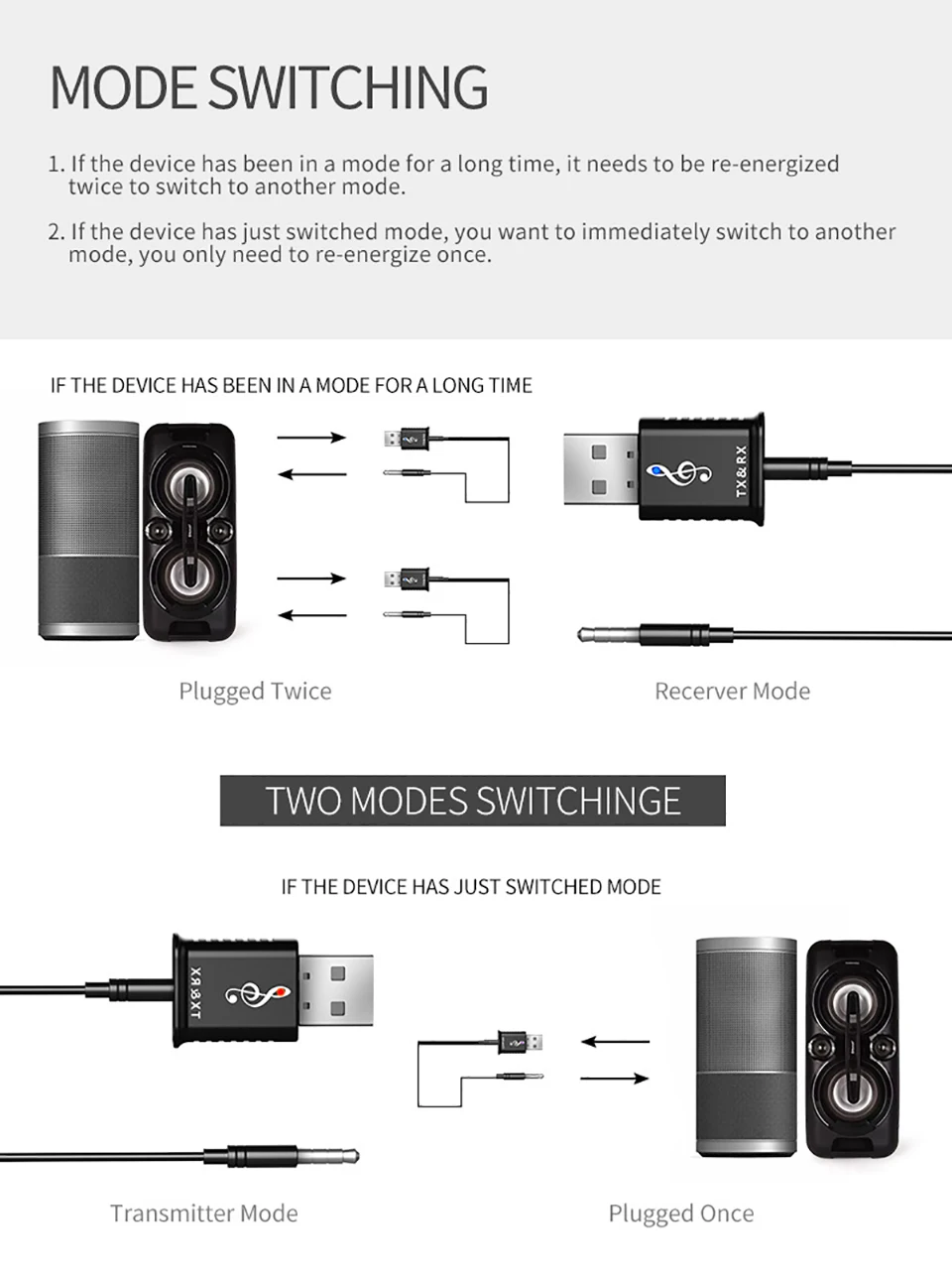 AOSHIKE 2 в 1 USB Bluetooth передатчик приемник 5,0 Компьютер ТВ динамик автомобильный беспроводной Bluetooth адаптер