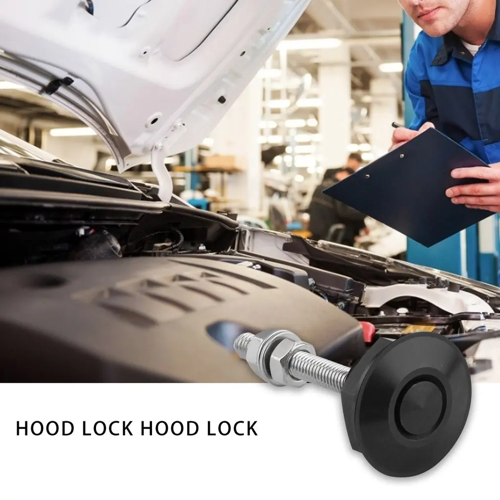 1 Set Universal Car Latches Push Button Latch Quick Release Mini Hood