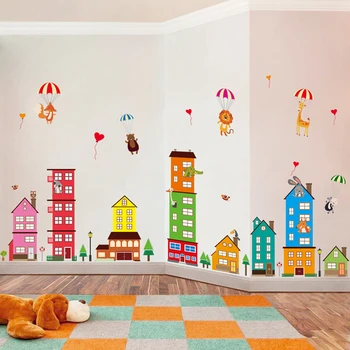 

Large 210cmx120cm Cartoon Animals Wall Stickers Living Room Kids Room Home Decoration Wall Decals Home Decor Wallpaper Nursery