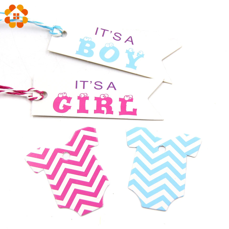 

100PCS Pink&Blue Paper Tags Paper Card Tags Labels DIY Crafts Hang Tag For Baby Birthday Party Decorations Baby Shower Supplies