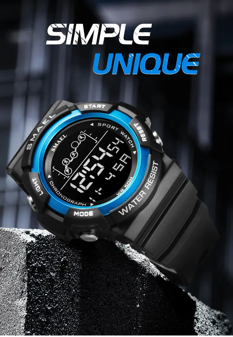 SMAEL Outdoor Sport Men Watch Digital Electronic Wristwatch Top Brand Luxury Waterproof Military Date Clock Fashion Male Watches