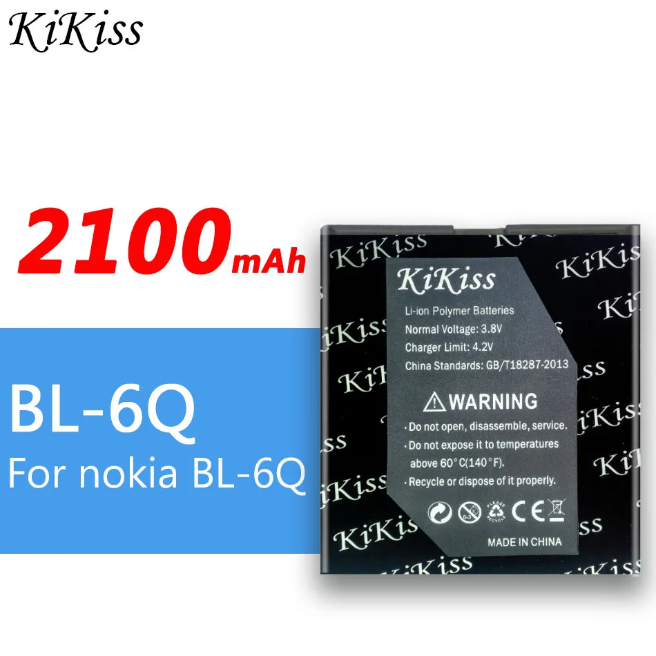 Аккумулятор kikiss 2100 для Nokia 6700C BL-6Q E51i N81 E51 6700 мАч | Мобильные телефоны и аксессуары