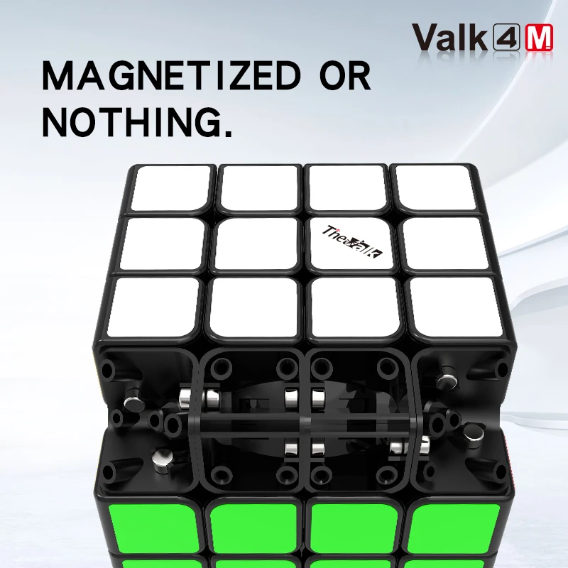 Qiyi Valk4 M 4x4x4 Магнитный магический куб без наклеек скоростной куб VALK 4 M Черный Valk4M куб кубики развивающие игрушки