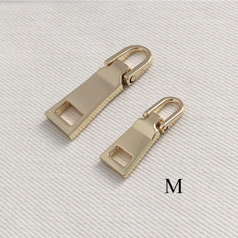 light gold M 1 шт. Съемный 3#5# металлический пуллер на молнии для ползунков на молнии, комплекты для ремонта на молнии, золотистые, серебристые, черные аксессуары, высокое качество - Цвет: light gold M