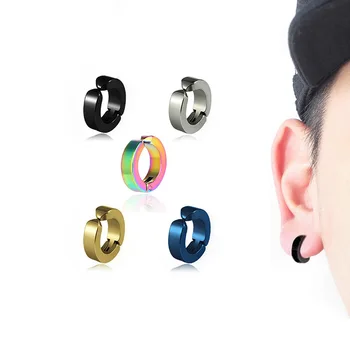 

1 pairs Hiphop rock punk titanium steel earrings trendy men's fashion stainless steel earrings ear clips women piercing jewelry