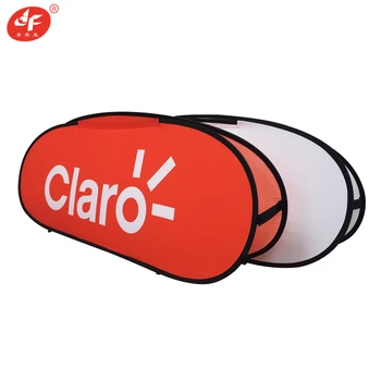

W120xH70cm Straight Oval Shape Standing Fabric Two Sides Print Popup A Frame Banner For Outdoor Sports Event Decor