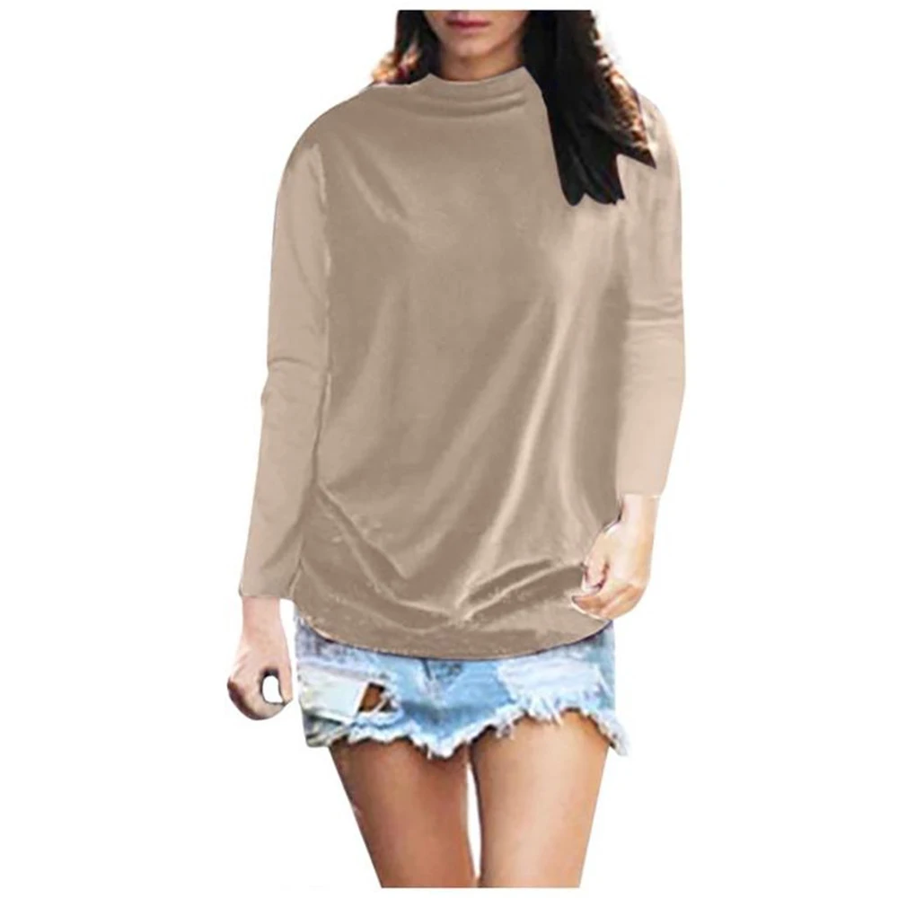 Женская Повседневная однотонная Водолазка с длинным рукавом осенне зимний