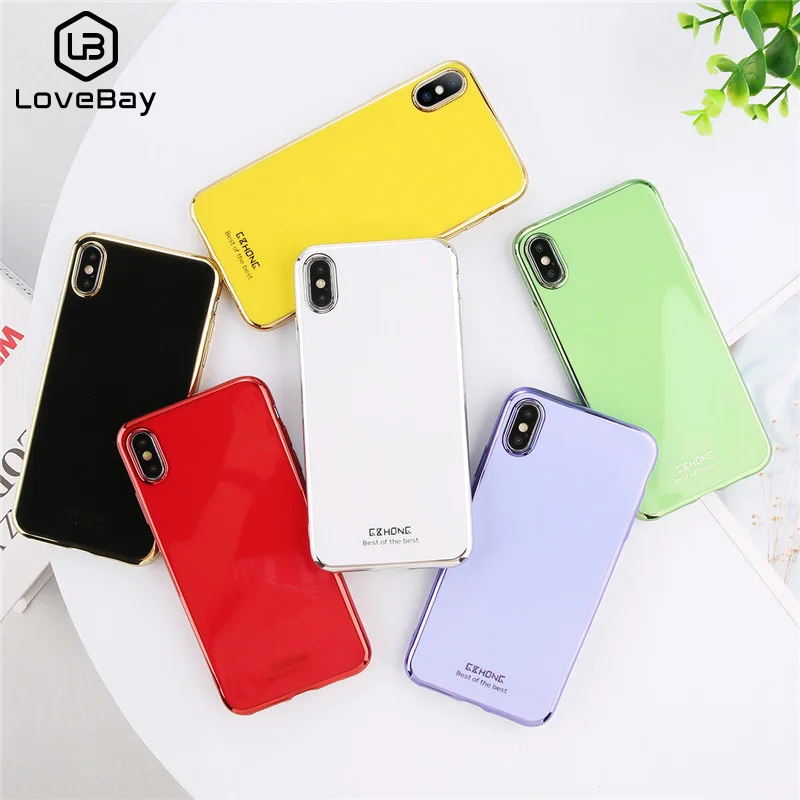 

Lovebay Electroplated Candy Color Phone Case For iPhone X XS XR Xs Max Soft TPU Simple Back Cover Capa For iPhone 6 6s 7 8 Plus