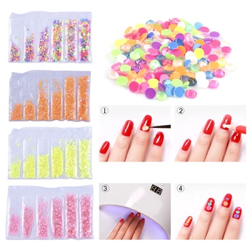 

DIY Neon AB Flatback Colouful Fluorescence Rhinestones Glitter Gems Nail Art DecorationNail Accesoires 3D Nail Art Sequins