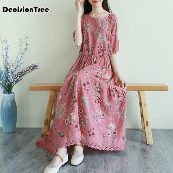 

2020 cotton linen qipao dress chinese dresses traditional print cheongsam modern qipao dress female cotton qipao dress