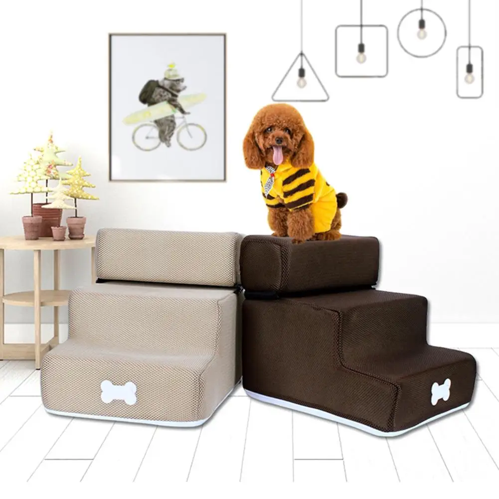 

Hot Dog Stairs Dog House Pet 3 Steps Ladder Stairs For Dog Cat Pet Anti-slip Pet Stairs Removable Puppy Bed Pet Supplies