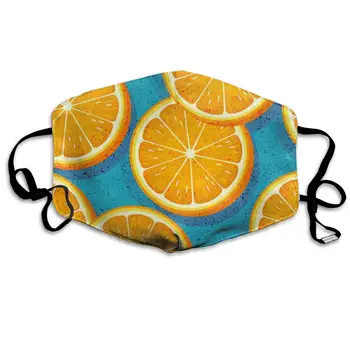 

Mouth Mask Fresh Orange Fruit Print Masks - Breathable Adjustable Windproof Mouth-Muffle, Camping Running for Women and Men