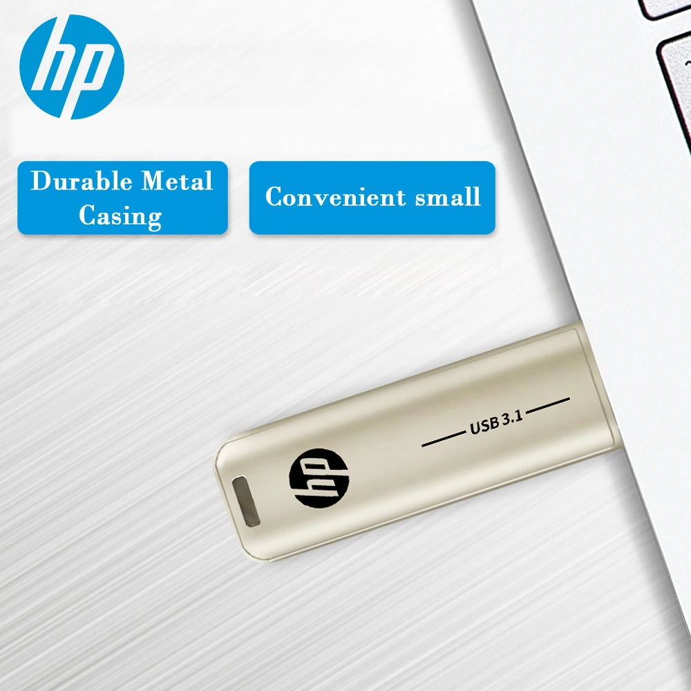 HP Mini Metal Usb 3.1 Flash Drive 128GB 64GB 32GB Flash Drive Portable 128GB Memory Stick Pendrive Storage Flashdrive