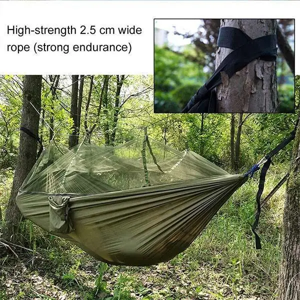 Camping/garden Hammock with Mosquito Net Outdoor Furniture Portable Hanging Bed Strength Parachute Fabric Sleep Swing 2022 3