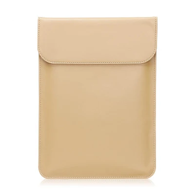 Light brown Новая сумка для ноутбука из искусственной кожи для мужчин и женщин с магнитной адсорбцией для Macbook Air 11 12 13 чехол Pro 15 Touch Bar Ультратонкий чехол - Цвет: Light brown