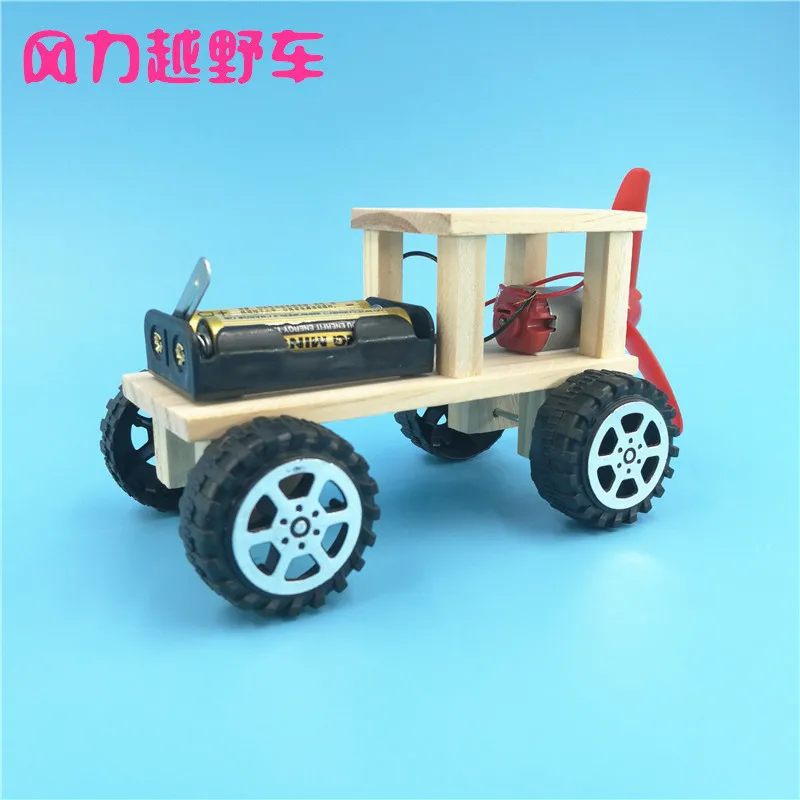 

Electric Wind Power off-Road Vehicle CHILDREN'S Wooden Toy Educational Toy Assembled Science Experiment DIY Material Box