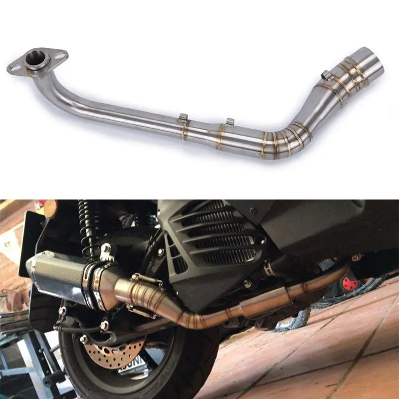 Motorcycle Exhaust Pipe Scooter Front of Exhaust Pipe for YAMAHA NMAX 15-17 Motorbike Stainless Steel Slip-On Full System