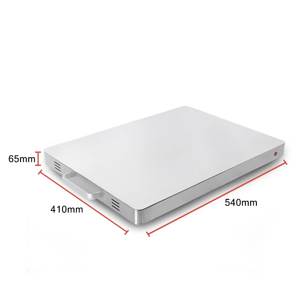 ITOP Food Heating Board Warming Tray Electric 400W Stainless Steel  Buffet Food Warm Machine Silver 80 Celsius 220-240V
