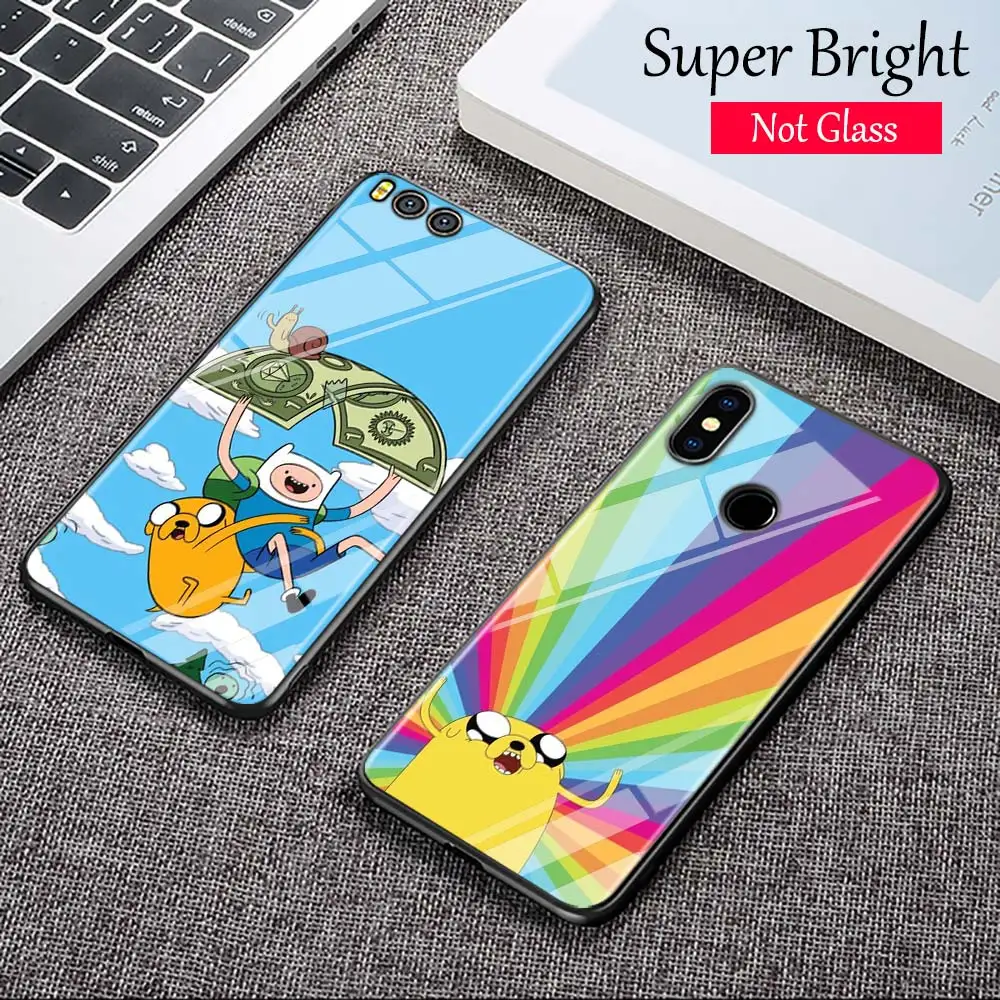 

Black Cover Adventure Time Fashion for Xiaomi Mi A1 A2 5X 6X 6 8 9 9SE CC9 F1 9T 9TPro Mi Play Super Bright Glossy Phone Case