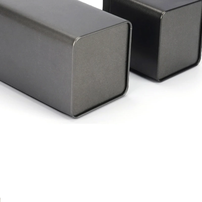 Xin Jia Yi упаковка пищевая Жестяная Банка черная металлическая квадратная коробка алюминиевая жестяная коробка для чая