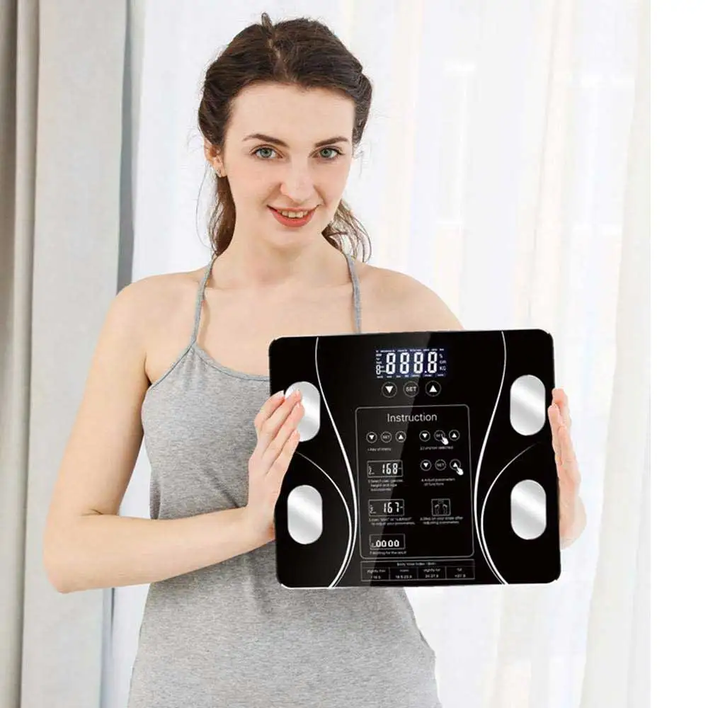 Светодиодный электронный цифровой Вес весы жир умный бытовой взвешивание баланс подключения композиции весы для ванной комнаты