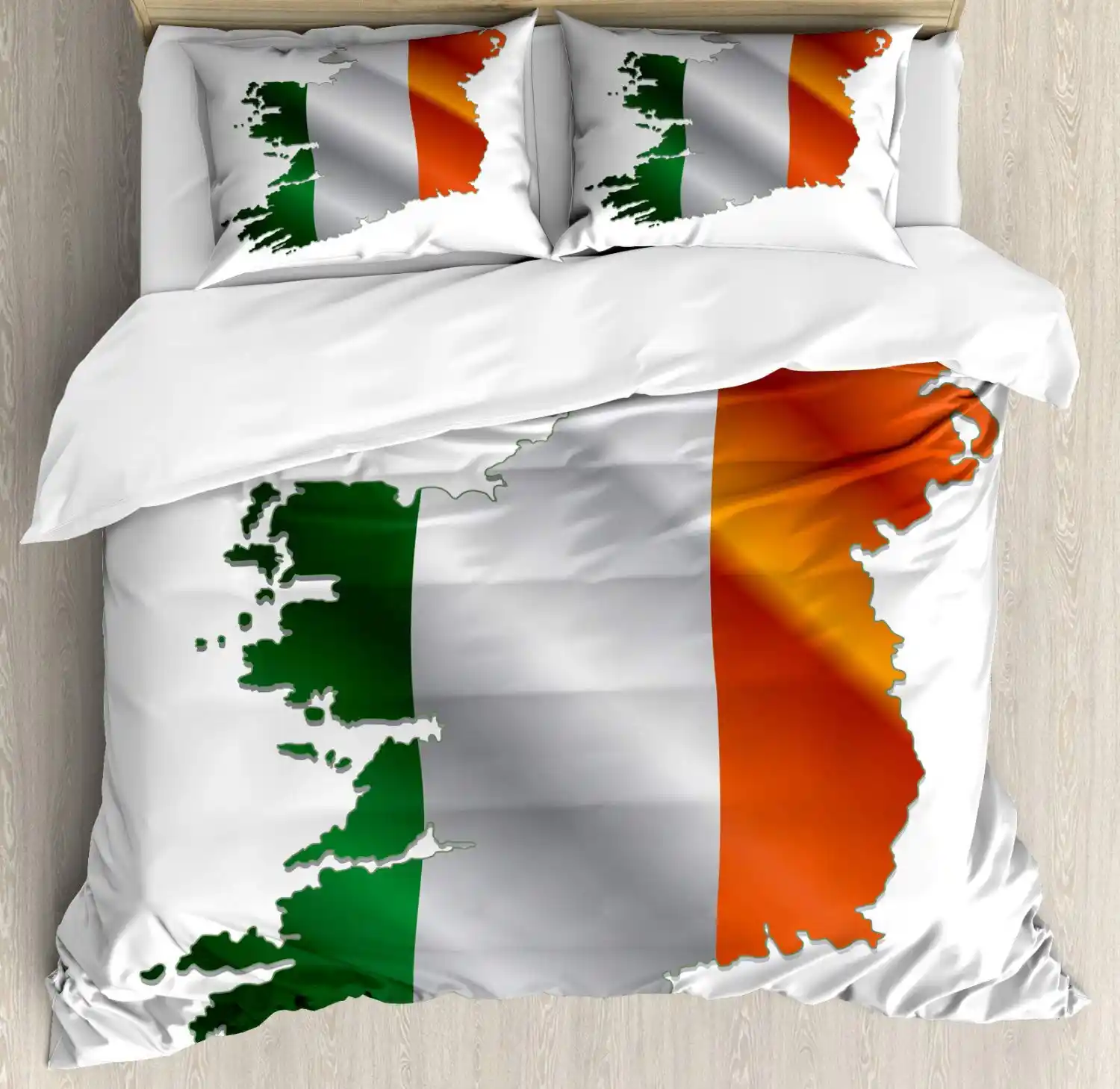 Ireland Map Duvet Cover Set Modern 