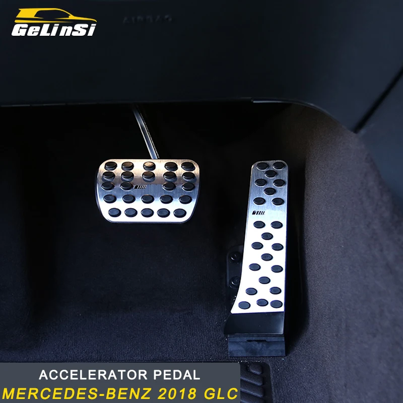 

Car Styling Accelerator Foot Rest Brake Pedal Cover Trim Frame Interior Accessories For Mercedes-Benz 2016-2019 GLC