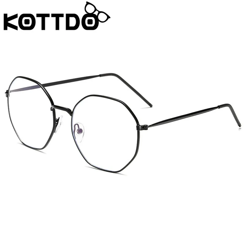 KOTTDO, классические полигоновые оправы для очков для женщин, Ретро стиль, анти-синий светильник, компьютерные оправы для очков для мужчин