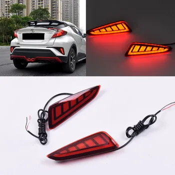 

Brilliant Red LED Bumper Fog Rear Reflector Plate Part Replacement Lights Kit For Toyota CHR C-HR 2016-2018