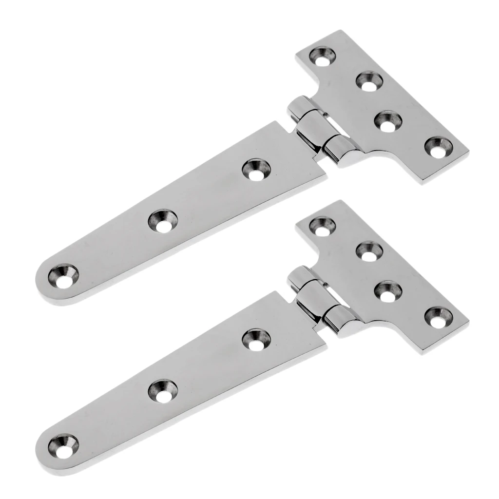 Set Of 2, Stainless Steel Rustproof Cabinet Door/Gate Hinge Silver 6 Inch