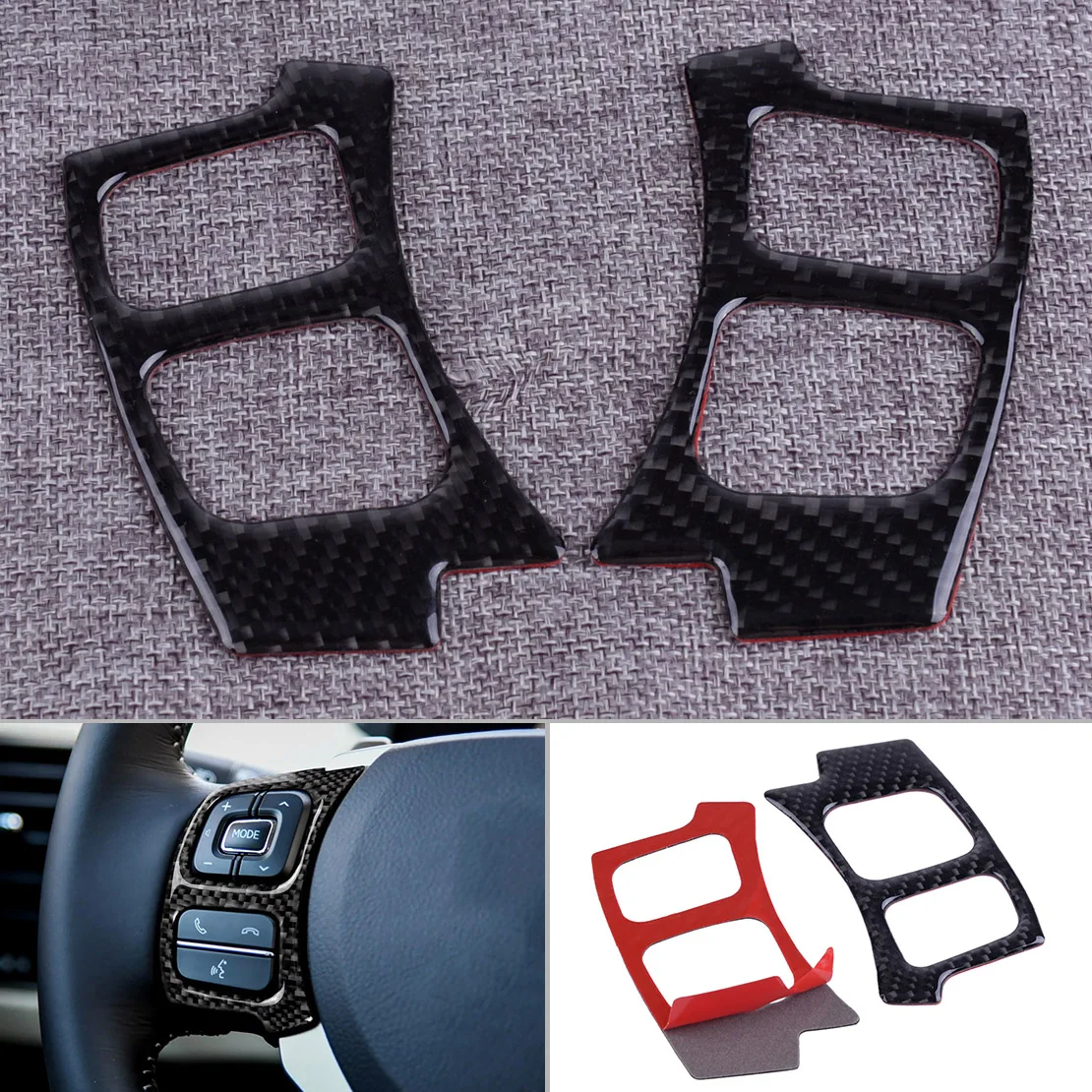 

DWCX 2PCS Carbon Fiber Steering Wheel Button Cover Trim Frame Fit for LEXUS IS250 NX200T 300H 2014 2015 2016 2017