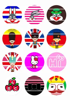 

Handmade Colorful picture Round Glass Cabochons Refrigerator magnet for Necklace Decoration and Phone Chain Accessaries318