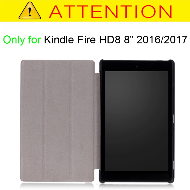 Чехол книжка из искусственной кожи для Kindle New Fire HD8 HD 8 2018 2017 2016 Магнитная подставка