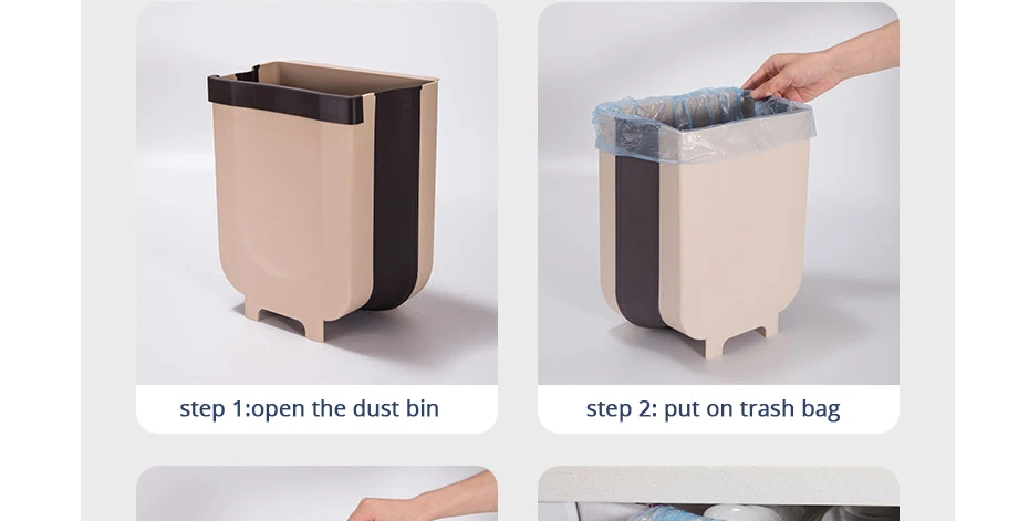 9л складные мусорные ящики кухонная корзина для мусора Складная Автомобильная корзина для мусора настенный трашкан для ванной туалет ведро для хранения отходов