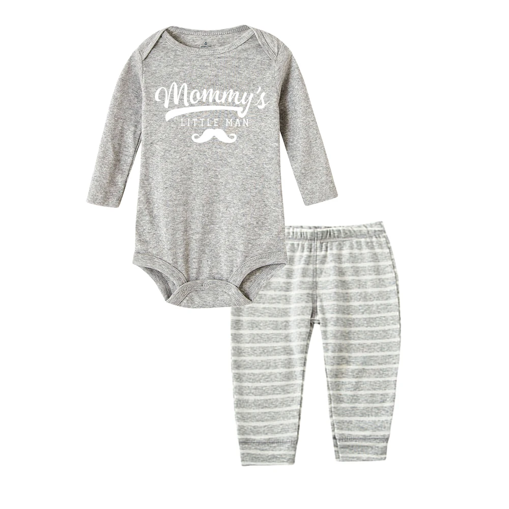 MOMMY'S LITTLE MAN/комбинезон для новорожденных и маленьких мальчиков+ штаны, комбинезон с длинными рукавами, костюм для подвижных игр, комплект одежды для маленьких мальчиков