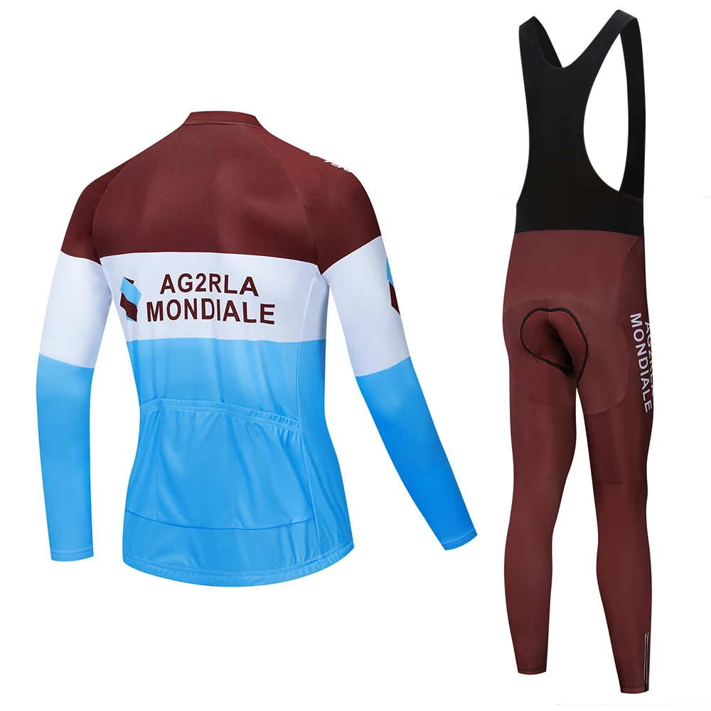 AG2RLA Pro Велоспорт Джерси Набор длинный рукав, дышащий MTB велосипед одежда для велоспорта Ropa Maillot Ciclismo