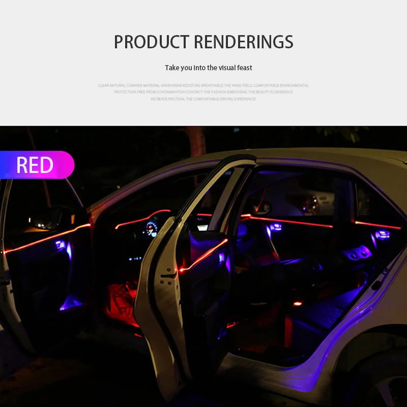 AOZBZ звуковая активная EL неоновая подсветка для салона автомобиля RGB светодиодный свет салона автомобиля Многоцветный Bluetooth телефон контроль атмосферный свет 12 В