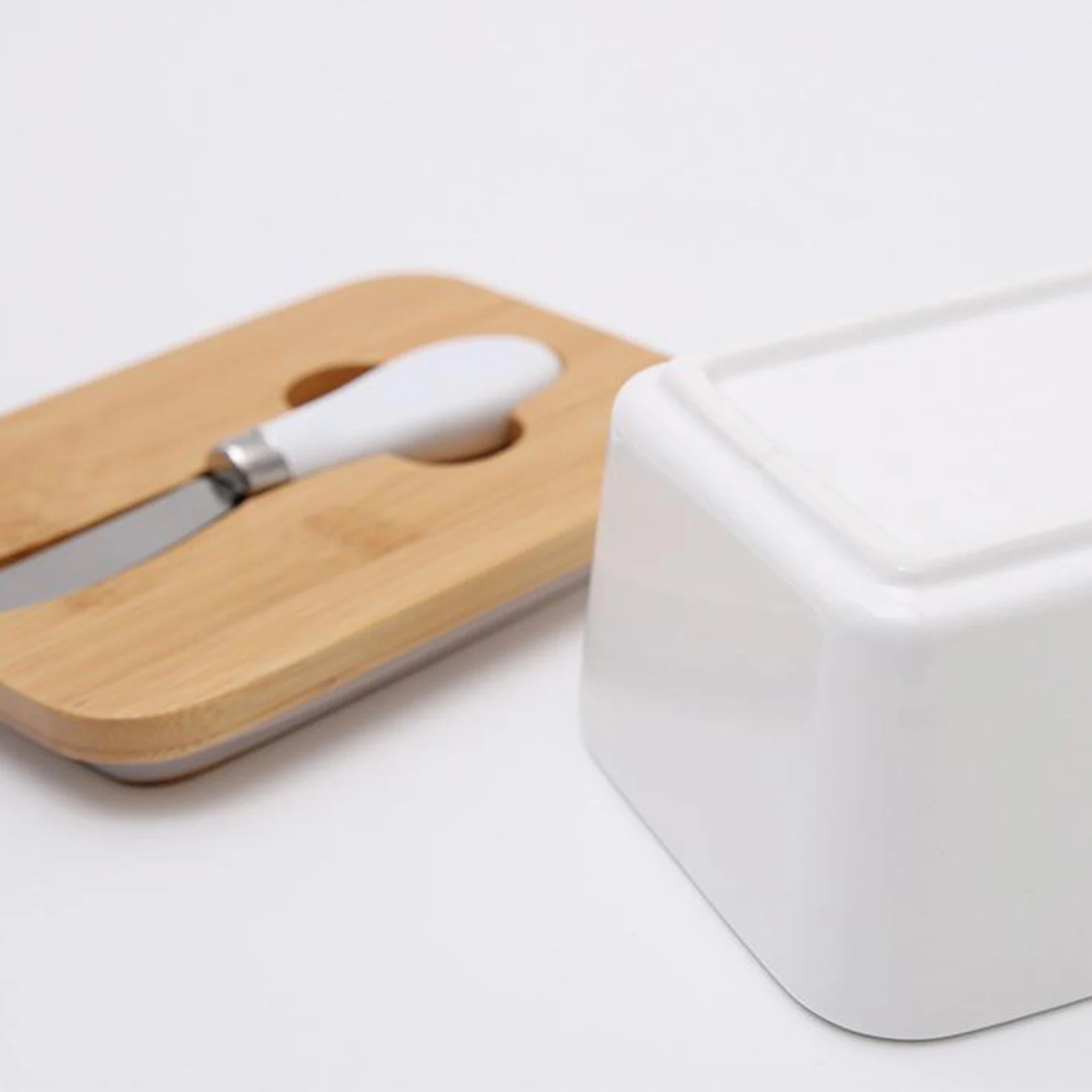 Airtight Butter Dish with Knife Porcelain Butter Keeper Container with Lid Airtight Butter Dish with Knife Porcelain Butter Keeper Container with Lid