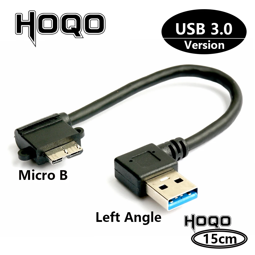 Usb micro b cabo de fita duplo 90 ° cotovelo micro-b usb 3.0 macho