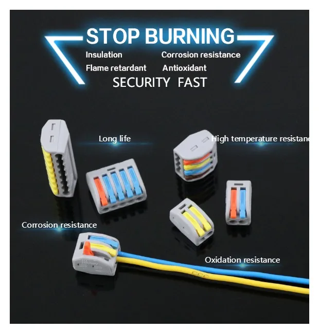 Быстрый соединитель проводов terminales Весна conector клеммный кабель eletrico соединение Терминатор Блок Комплект коннектор 2P 3P 4P 8P