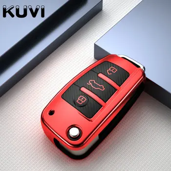 

TPU Car Styling Soft TPU Auto Key Protection Cover Case For Audi C6 A7 A8 R8 A1 A3 A4 A5 Q7 A6 C5 Car Holder Shell Car-Styling