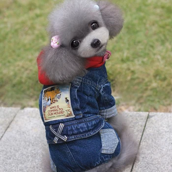 

Small Dog Clothes Pet Dog Jumpsuit Winter Warm Denim Dog Jumper Puppy Pet Romper Coat For Large Dogs S-XXL Chihuahua Teddy