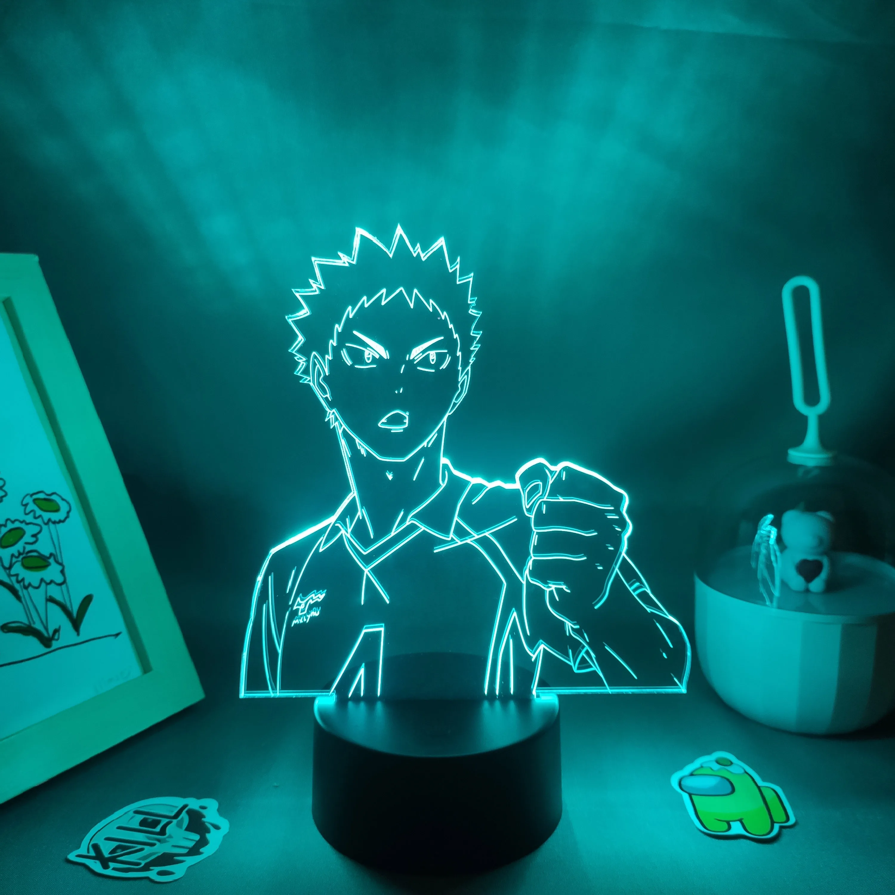 

Manga Haikyuu Anime Figure Hajime Iwaizumi USB 3D Lava Lamp LED RGB Neon Battery Touch Night Light Bedroom Table Desk Decoration