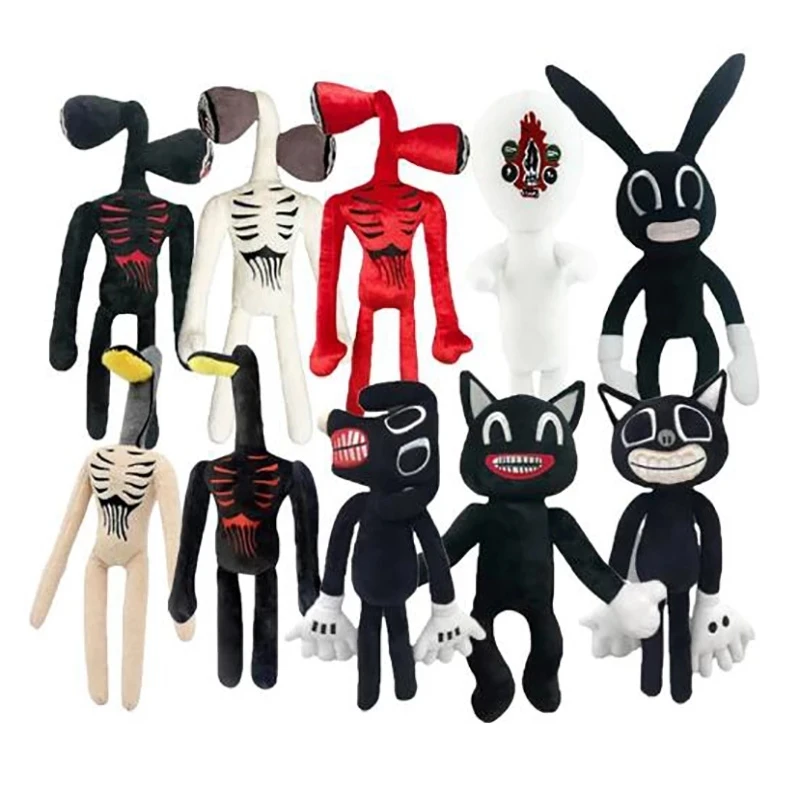 

Kawaii Siren Head Plush Toys Soft Scary Sirenhead Stuffed Doll Animal Black Cat Peluches Toys for Kids Birthday Christmas Gifts
